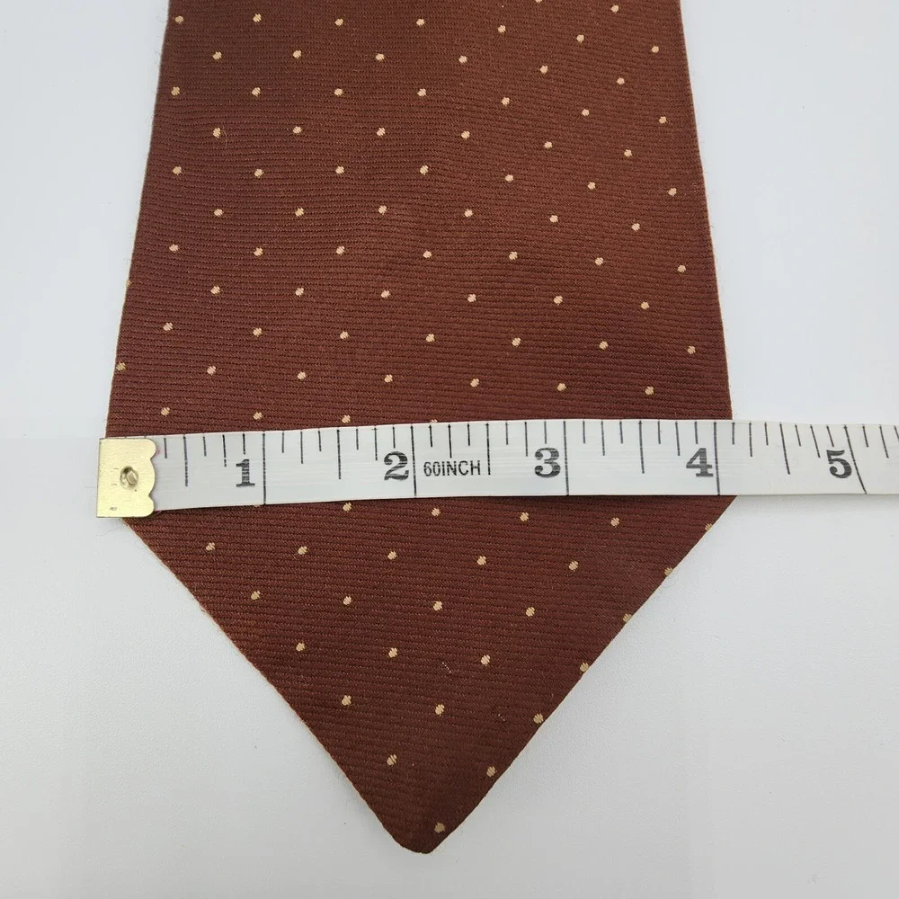 Vintage Golden‎ Clasp By Prince Consort Tie Brown Eagle Dot Polyester Fabric 57